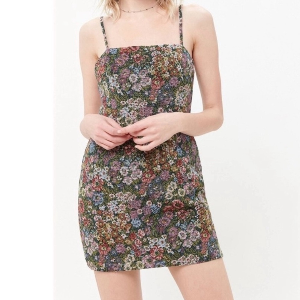 Urban Outfitters Victoria Jacquard Floral Mini Dress - XS